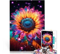 Puzzle da 1000 pezzi per adulti Girasole Cosmico Oro Neon giocattoli educativi per l'apprendimento Migliorare l'amore tra le coppie 75x50cm