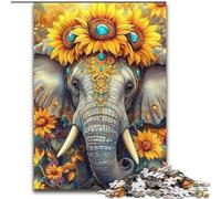 Puzzle da 1000 pezzi per adulti Girasole Elefante Puzzle da 1000 pezzi per adulti per compleanni, feste e occasioni speciali (dimensioni 26x38cm)