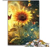 Puzzle da 1000 pezzi per adulti Girasole Farfalla Puzzle da 1000 pezzi Regalo di Natale, Ideale per ufficio, camera da letto, soggiorno (Dimensioni 50x75cm)