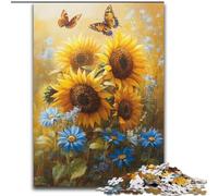 Puzzle da 1000 pezzi per adulti Girasole Farfalla Puzzle in cartone 26X38CM Perfetto per Halloween, Natale, regalo di compleanno