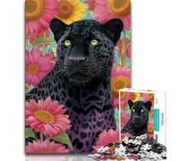 Puzzle da 1000 pezzi per adulti Girasole Pantera nera, aiuta il cervello a esercitare i giocattoli avvincenti per coltivare la pazienza Collezione di artisti, belle arti 50x75cm