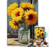 Puzzle da 1000 pezzi per adulti Girasole Puzzle da 1000 pezzi giocattoli per l'intrattenimento della famiglia con poster abbinato e foglio di quiz 75x50cm