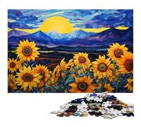 Puzzle da 1000 pezzi per adulti Girasoli al tramonto Puzzle per famiglie Divertimento a casa Attività Regalo di compleanno Regali da viaggio 1000 pezzi (75x50 cm)