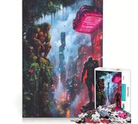 Puzzle da 1000 pezzi per adulti: Giungla incontra città cyberpunk gioco rilassante decorazione per la casa ideale come regalo per tutta la famiglia 38x52cm