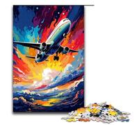 Puzzle da 1000 pezzi per adulti Gli aerei sono circondati da schizzi Molti puzzle colorati sono ideali come regalo per tutta la famiglia Dimensioni 75x50 cm