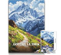 Puzzle da 1000 pezzi per adulti Goecha La Trek, India Paesaggio Giocattolo Gioco intellettuale Regalo di compleanno per compleanni Dimensioni 50x75cm
