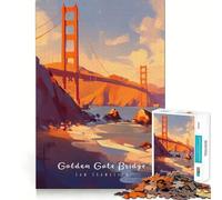 Puzzle da 1000 pezzi per adulti Golden Gate Bridge al tramonto Gioco di precisione,divertente e stimolante,ideale per momenti di relax,perfetto come regalo di compleanno o per chi ha un hobby 50x75cm