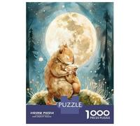 Puzzle Da 1000 Pezzi Per Adulti Golden Glow - Cute Squirrel And Baby Boho Woodland Nursery Puzzle Per Adulti Giocattoli Antistress Sfida Difficile Difficile E Sfida 70x50cm/1000pcs