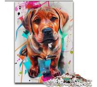 Puzzle da 1000 pezzi per adulti Golden Retriever, analisi e logica con pezzi completamente interconnessi di forma casuale per bambini dai 14 anni in su, 26x38cm