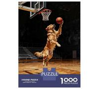 Puzzle Da 1000 Pezzi Per Adulti Golden Retriever Basketball Player Painting Puzzle Per Adulti Gioco Rompicapo Difficile Compleanno E Natale 52x38cm/1000pcs
