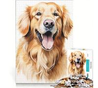 Puzzle da 1000 pezzi per adulti, Golden Retriever, gioco impossibile, analisi e logica, per rafforzare l'amore tra le coppie 50x75cm