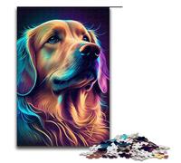 Puzzle da 1000 pezzi per adulti Golden Retriever Puzzle colorato Gioco impegnativo Un'opera d'arte Adatto per adolescenti dai 14 anni in su 75x50 cm