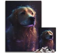 Puzzle da 1000 pezzi per adulti, Golden Retriever sognante, puzzle in legno ad alta difficoltà, rompicapo per adolescenti, 50x75cm/19,68x29,52 pollici