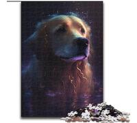 Puzzle da 1000 pezzi per adulti, Golden Retriever sognante, puzzle in legno per adulti, dimensioni 50x75cm, regalo perfetto per le feste, opera d'arte fai da te