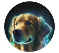 Puzzle da 1000 pezzi per adulti Golden Retriever vivace Puzzle rotondi da 1000 pezzi per adulti per adolescenti e famiglie, perfetto arredamento fai da te e sfida rompicapo (67,5x67,5cm)