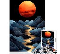 Puzzle da 1000 pezzi per adulti Golden River Red Moon Giocattoli antistress Ottimo regalo Giochi rilassanti Migliorare l'amore tra coppie Dimensioni 50x75cm