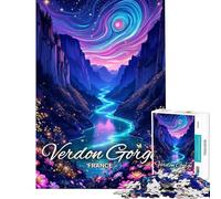 Puzzle da 1000 pezzi per adulti Gole del Verdon Francia Puzzle per ragazzi gioco per famiglie divertimento in famiglia regalo di compleanno (dimensioni 50x75cm)