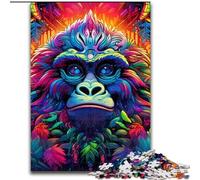 Puzzle da 1000 pezzi per adulti, gorilla colorati, puzzle difficili per adulti, dimensioni 26x38cm, per feste, compleanni e serate di giochi in famiglia