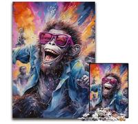 Puzzle da 1000 pezzi per adulti, gorilla colorati, puzzle impossibili per adulti, regalo perfetto per compleanni, feste, ideale per Natale, 26X38CM/10,23x14,96 pollici.
