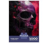 Puzzle Da 1000 Pezzi Per Adulti Gothic Magenta Skull Puzzle Per Adulti Giochi Per Famiglie Vacanza A Casa Passatempo Regalo Di Compleanno, Regali, 38x26cm/1000pcs