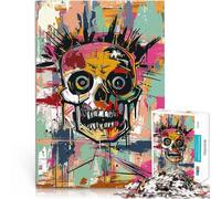 Puzzle da 1000 pezzi per adulti Graffiti artistici di strada con teschi Gioco intellettuale Gioco educativo per compleanno e Natale 38x26cm