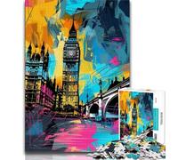 Puzzle da 1000 pezzi per adulti, graffiti, Big Ben, puzzle per adolescenti, Relax Games è l'ideale come regalo per tutta la famiglia (dimensioni 75x50cm)