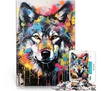 Puzzle da 1000 pezzi per adulti Graffiti di Banksy del lupo grigio Difficile Duro con pezzi completamente interconnessi di forma casuale 75x50cm