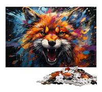 Puzzle da 1000 pezzi per adulti graffiti psichedelici colorati arte della volpe puzzle impegnativo e difficile un'opera d'arte per adolescenti dai 14 anni in su 1000 pezzi (38x26 cm)