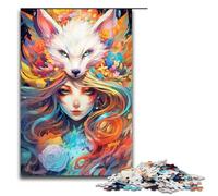 Puzzle da 1000 pezzi per adulti graffiti psichedelici colorati volpe e demone opera d'arte regalo di compleanno arte murale 75x50 cm