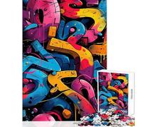 Puzzle da 1000 pezzi per adulti graffiti street art giochi rilassanti decorazione per la casa giocattoli antistress lista dei desideri con Babbo Natale (50x75cm)