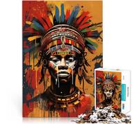 Puzzle da 1000 pezzi per adulti Graffiti Tribale Africano Giocattolo educativo intellettuale decomprimente Migliora la memoria per i 14 anni e più 26 x 38 cm