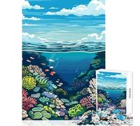 Puzzle da 1000 pezzi per adulti Grande barriera corallina Decorazione per la casa Giocattoli Ottimo regalo Gioco pratico con pezzi completamente interconnessi di forma casuale Dimensioni 38x52cm