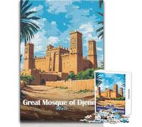 Puzzle da 1000 pezzi per adulti Grande Moschea di Djenné, ma anche un gioco educativo divertente e umoristico, regalo per donne e uomini (dimensioni 38x52cm)