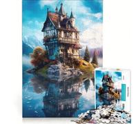 Puzzle da 1000 pezzi per adulti, grazioso palazzo, gioco rilassante, assemblaggio di modelli, lista dei desideri con Babbo Natale 38x52cm