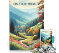 Puzzle da 1000 pezzi per adulti, Great Smoky Mountains, gioco educativo, difficile e stimolante, gioco unico e avvincente 50x75cm