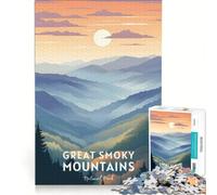 Puzzle da 1000 pezzi per adulti, Great Smoky Mountains, gioco rompicapo, decorazione per la casa, compleanno e Natale 38x52cm