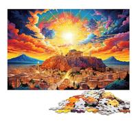 Puzzle da 1000 pezzi per adulti Grecia colorata Puzzle di Atene per adulti e bambini puzzle di carta ottimo regalo 1000 pezzi (38x26 cm)