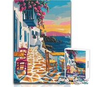 Puzzle da 1000 pezzi per adulti Grecia Estate Viaggio Arte Giocattolo Gioco intellettuale Vacanza a casa Uccidere il tempo Regalo divertente Dimensioni 38x52cm