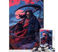 Puzzle da 1000 pezzi per adulti Grim Reaper Blood Moon Toy Wall Decor Ottimo regalo per giochi Impossible Game Interazione genitore-figlio dimensioni 50x75cm
