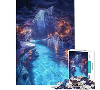 Puzzle da 1000 pezzi per adulti grotta mistica con fiume gioco antistress per adulti migliora la memoria stimolante da completare (dimensioni 38x52cm)