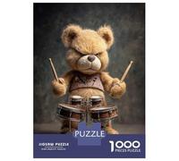 Puzzle Da 1000 Pezzi Per Adulti Grumpy Teddy Bear Drummer Poster, Picture, Metal Print, Paint by Creed Puzzle Per Adulti Giochi Per Famiglie Regali Per Donne Regali Unici Di Compleanno E Natale 70x50c