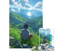 Puzzle da 1000 pezzi per adulti "Guardando l'orizzonte" Gioco rompicapo per adulti antistress difficile e stimolante (Dimensioni 50x75cm)