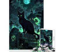 Puzzle da 1000 pezzi per adulti Guardiano degli Inferi︰ Il gatto del cimitero Decorazione per la casa Giocattoli Regali di Babbo Natale segreto Gioco rompicapo Decompressione intellettuale 50x75cm