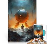Puzzle da 1000 pezzi per adulti Guerra dei robot Difficile da completare ma divertente e umoristico Lista dei desideri con Babbo Natale 75x50cm