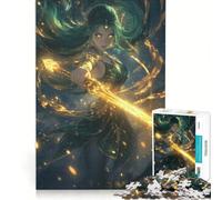 Puzzle da 1000 pezzi per adulti: Guerriera con spada luminosa gioco interattivo allena la mente e la manualità ogni pezzo è unico 38x52cm