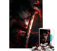 Puzzle da 1000 pezzi per adulti Guerriera dagli occhi rossi gioco intellettuale educativo per tutta la famiglia ottimo regalo e giocattolo (dimensioni 38x26cm)