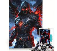 Puzzle da 1000 pezzi per adulti, Guerriero Angelo Oscuro con Ali Infuocate, Gioco Educativo, Difficile e Sfida, Collezione d'Artisti, Belle Arti 50x75cm