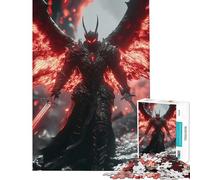 Puzzle da 1000 pezzi per adulti Guerriero Angelo Oscuro ideale per compleanno Natale decorazione murale giochi per famiglie adatto a partire dai 14 anni (38x26cm)
