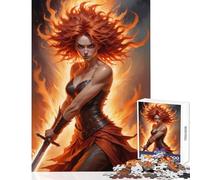 Puzzle da 1000 pezzi per adulti Guerriero dai capelli rossi giocattoli antistress regalo per compleanni gioco educativo con poster abbinato e foglio di quiz dimensioni 38x26cm