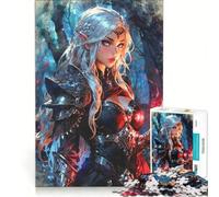 Puzzle da 1000 pezzi per adulti: Guerriero elfo con magia del fuoco, gioco per famiglie, difficile e stimolante, compleanni e occasioni speciali 38x26cm